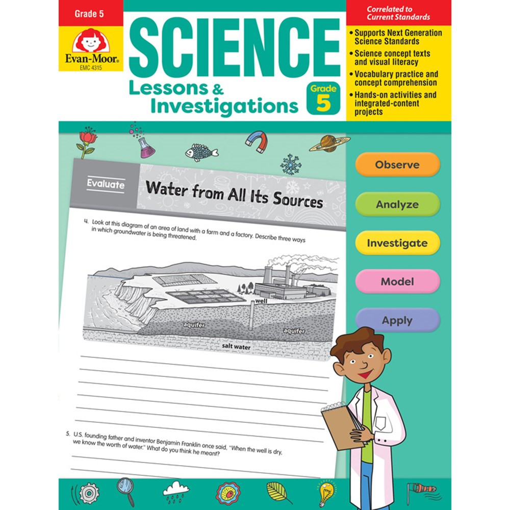 Science Lessons and Investigations, Grade 5 - EMC4315 | Evan-Moor | Activity Books & Kits