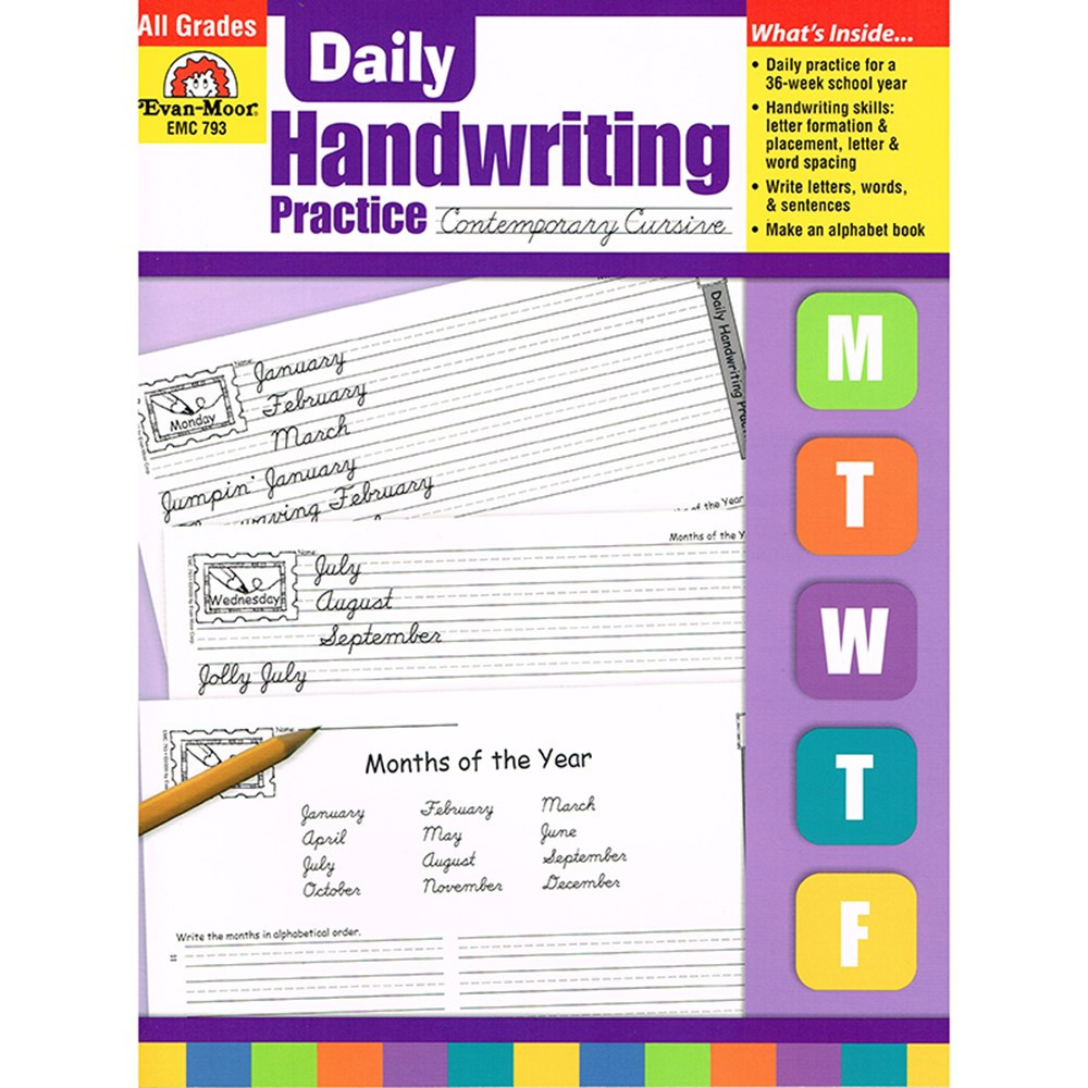 EMC793 - Daily Handwriting Contemp. Cursive in Handwriting Skills