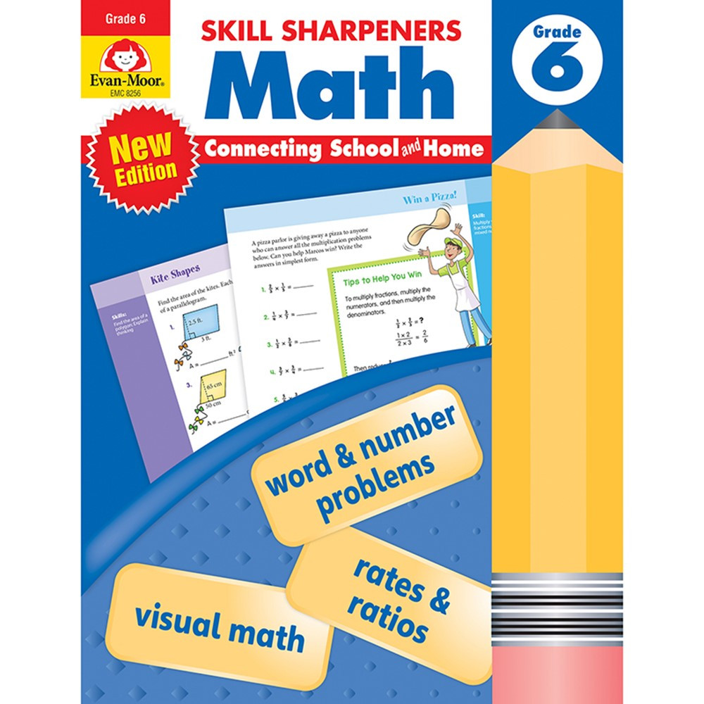 Skill Sharpeners: Math, Grade 6 - EMC8256 | Evan-Moor | Activity Books