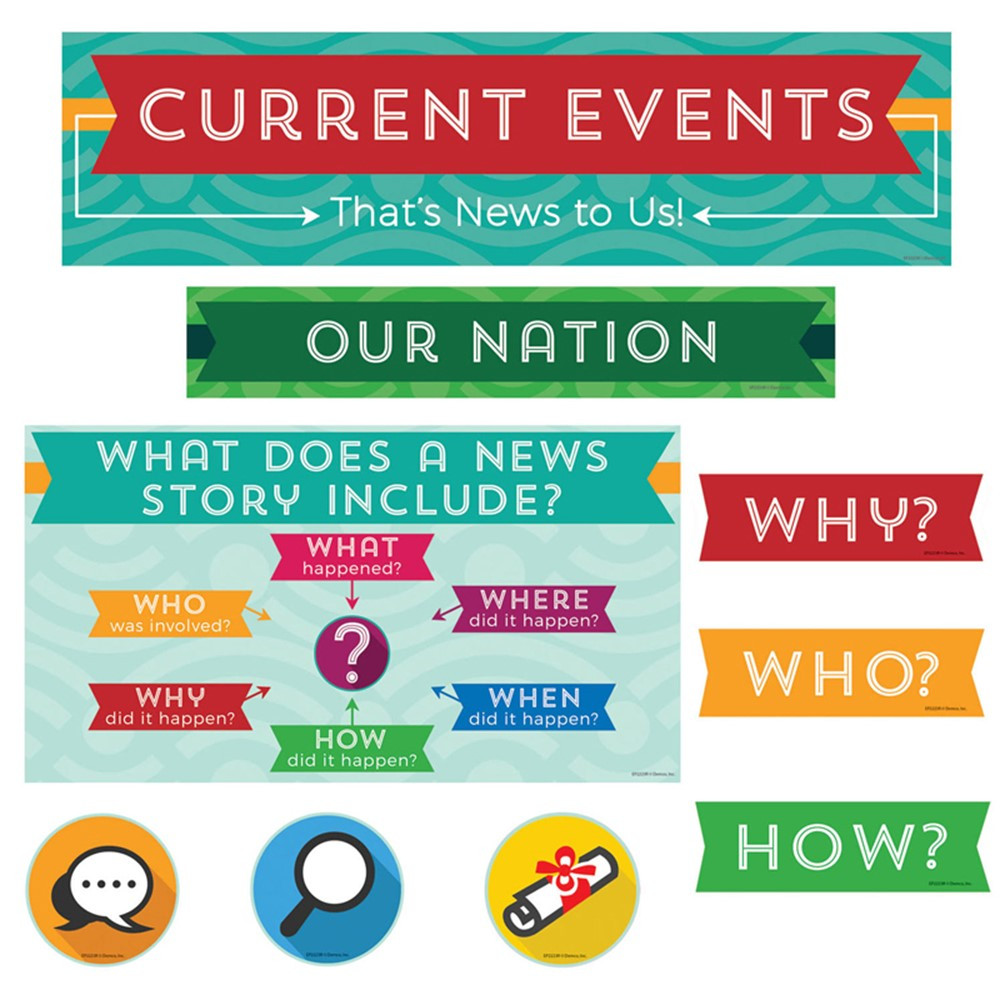 Current Events Bulletin Board Set - EP-2223R | Teacher Created Resources