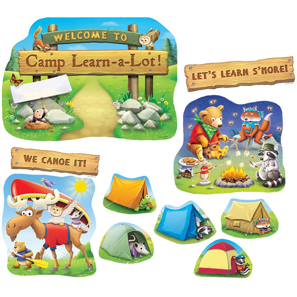 EP-2290 - Camp Learn A Lot Bulletin Board Set in Classroom Theme