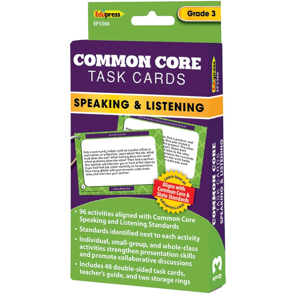 EP-3366 - Common Core Task Cards Speaking & Listening Gr 3 in Language Skills