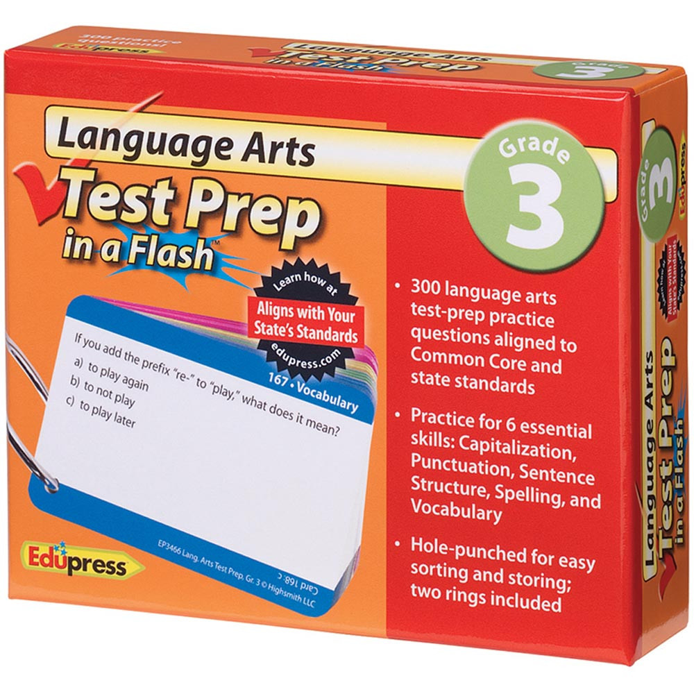 EP-3466 - Language Arts Gr 3 Test Prep In A Flash in Language Arts