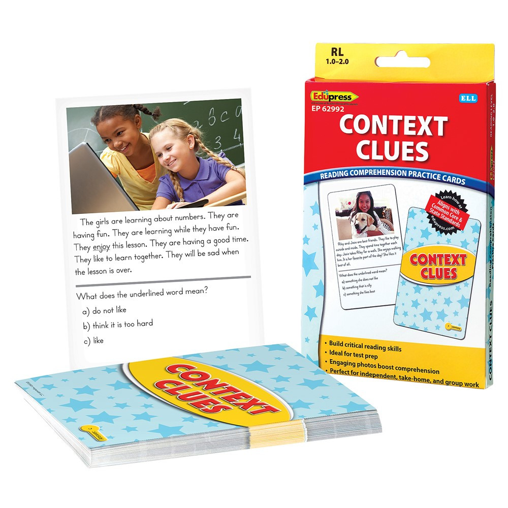 Reading Comprehension Practice Cards: Context Clues (Yellow Level) - EP-62992 | Teacher Created Resources | Cards