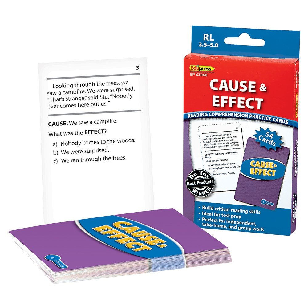 Reading Comprehension Practice Cards: Cause & Effect (Blue Level) - EP-63068 | Teacher Created Resources | Cards