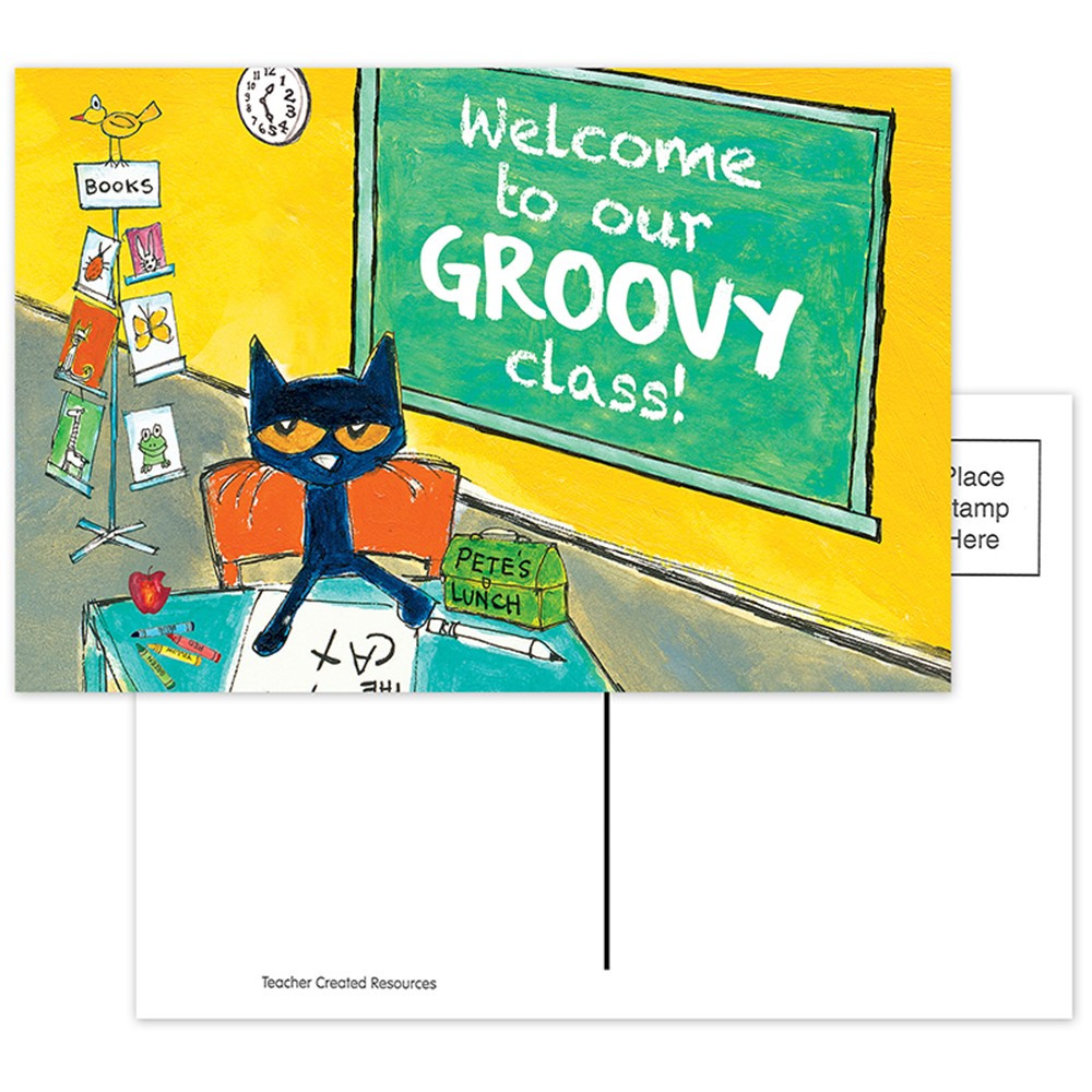 EP-63934 - Pete The Cat Welcome Postcards Groovy Class in Postcards & Pads