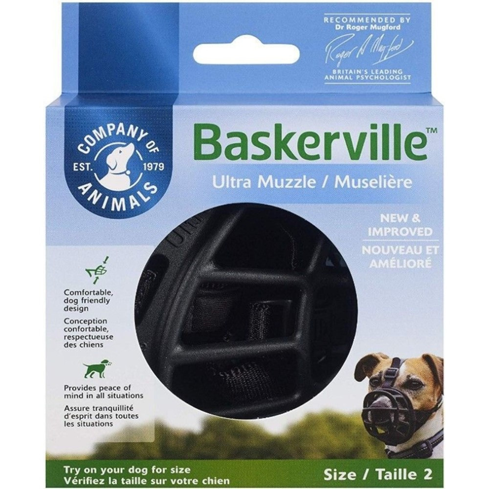 Baskerville Ultra Muzzle for Dogs - Size 2 - Dogs 12-25 lbs - (Nose Circumference 10.5) - EPP-AN61220 | Company of Animals | 1737"