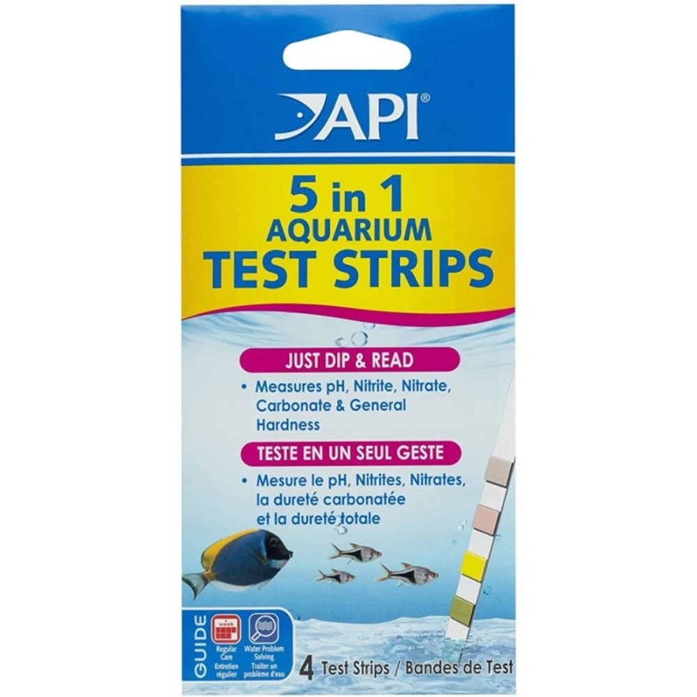 API 5 in 1 Aquarium Test Strips - 4 Strips - EPP-AP033H | API | 2052