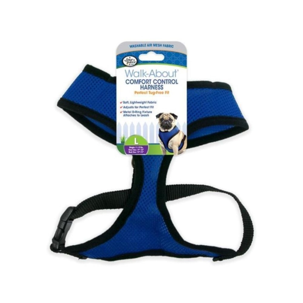 Four Paws Comfort Control Harness - Blue - Large - For Dogs 11-18 lbs (19-23" Chest & 13"-15" Neck) - EPP-FF59176 | Four Paws | 1735"