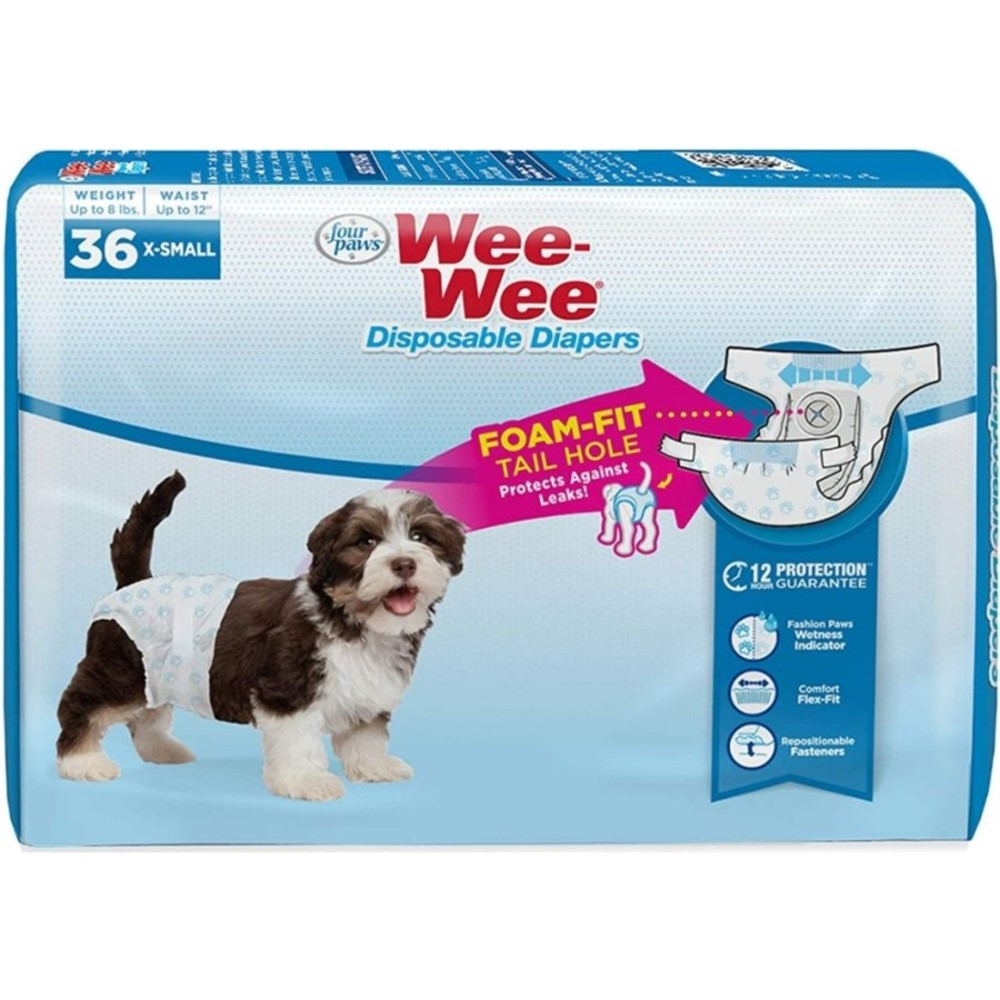 Four Paws Wee Wee Disposable Diapers X-Small - 36 count - EPP-FF97439 | Four Paws | 1970