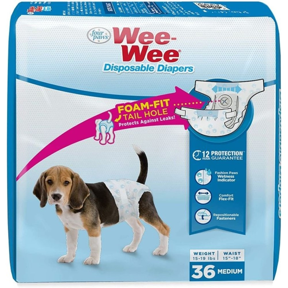 Four Paws Wee Wee Disposable Diapers Medium - 36 count - EPP-FF97441 | Four Paws | 1970