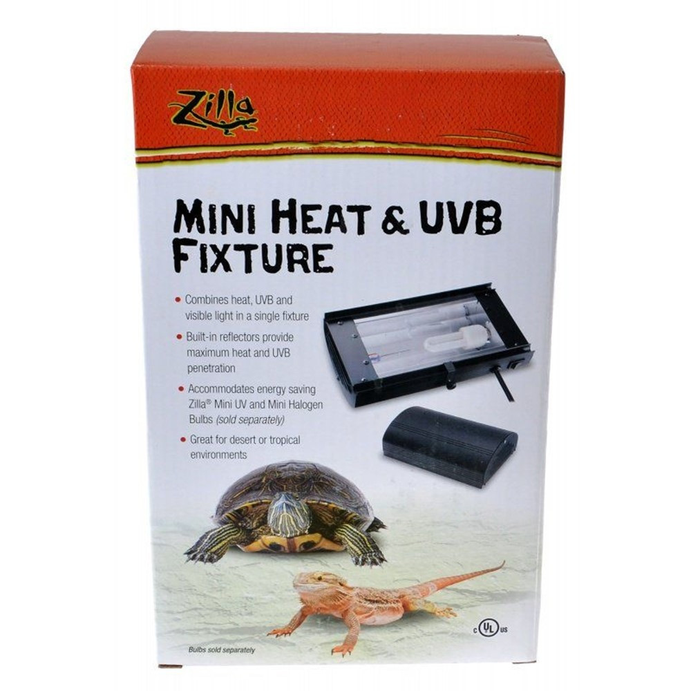 Zilla Mini Heat & UVB Fixture - 1 Pack - (9-1/4L x 5-1/8"W x 2-5/8"H) - EPP-RP28083 | Zilla | 2140"