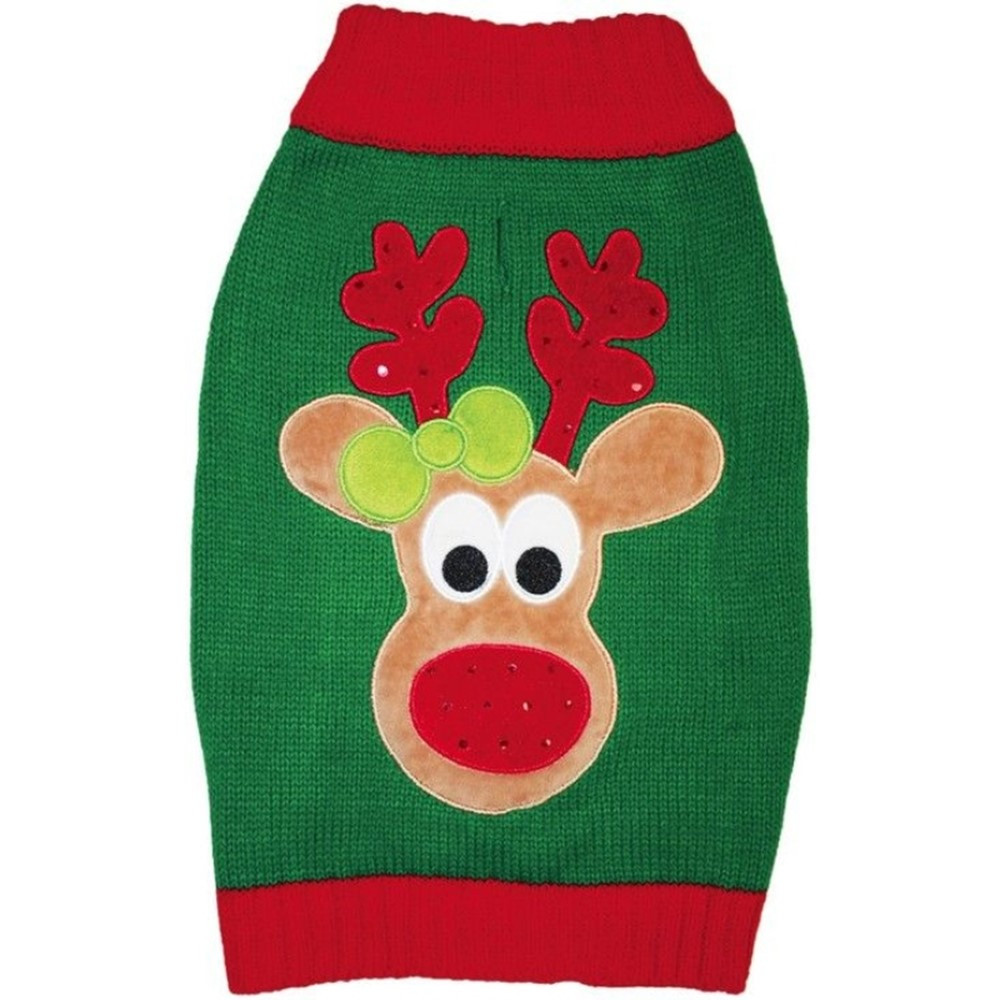 Fashion Pet Green Reindeer Dog Sweater - Large - EPP-ST02460 | Fashion Pet | 1959