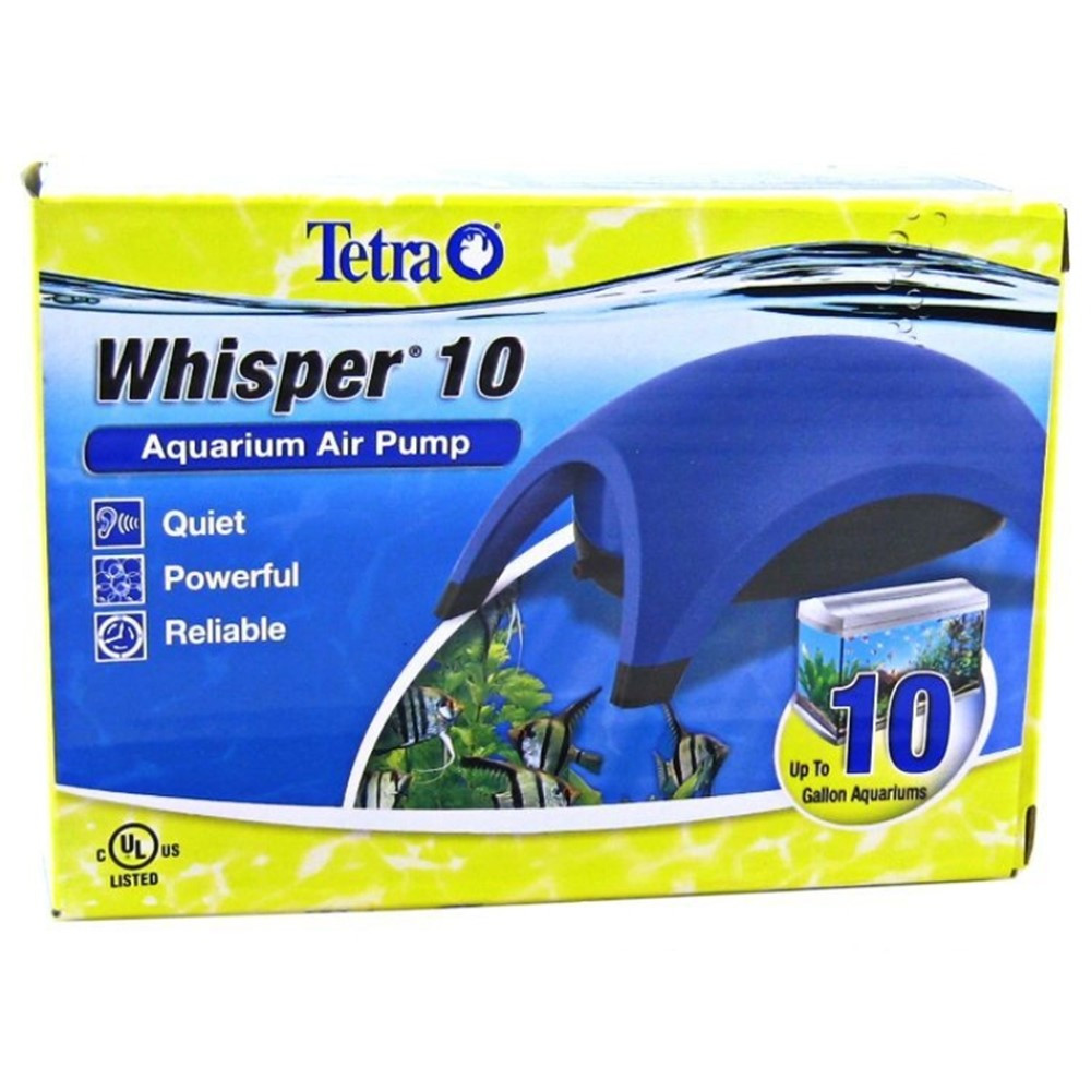 Tetra Whisper Aquarium Air Pumps (UL Listed) - Whisper 10 - Up to 10 Gallons (1 Outlet) - EPP-WL77846 | Tetra | 2070