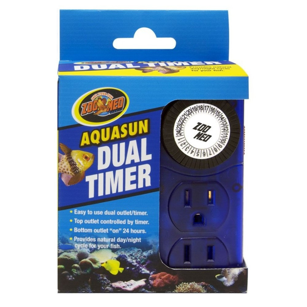 Zoo Med Aquatic AquaSun Dual Timer - Day & Night - 2 Outlet Day & Night Timer - EPP-ZM12014 | Zoo Med | 2061