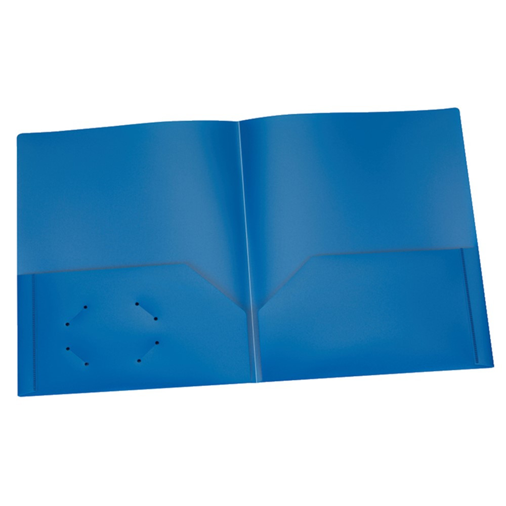 Poly Two Pocket Portfolio, Blue, Pack of 25 - ESS76019 | Tops Products | Folders