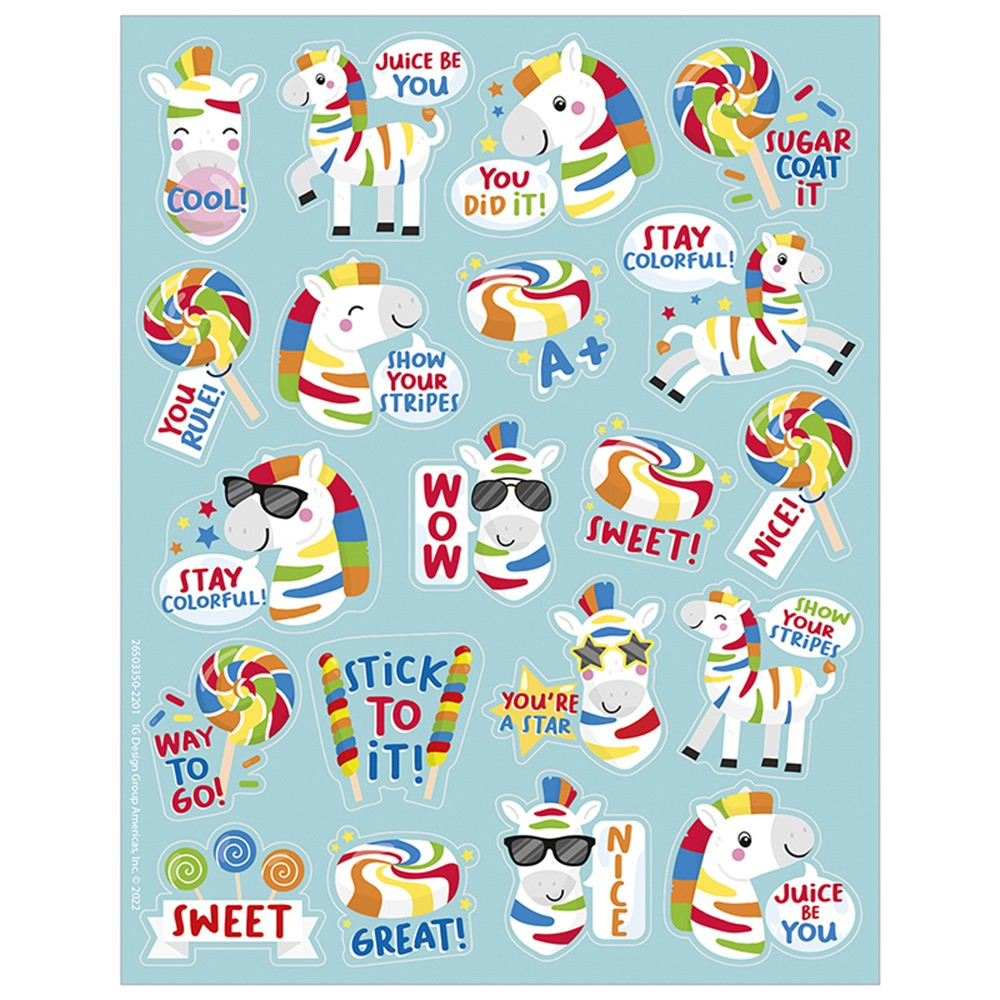 Fruit Zebras Fruit Punch Scented Stickers, Pack of 80 - EU-650335 | Eureka | Stickers