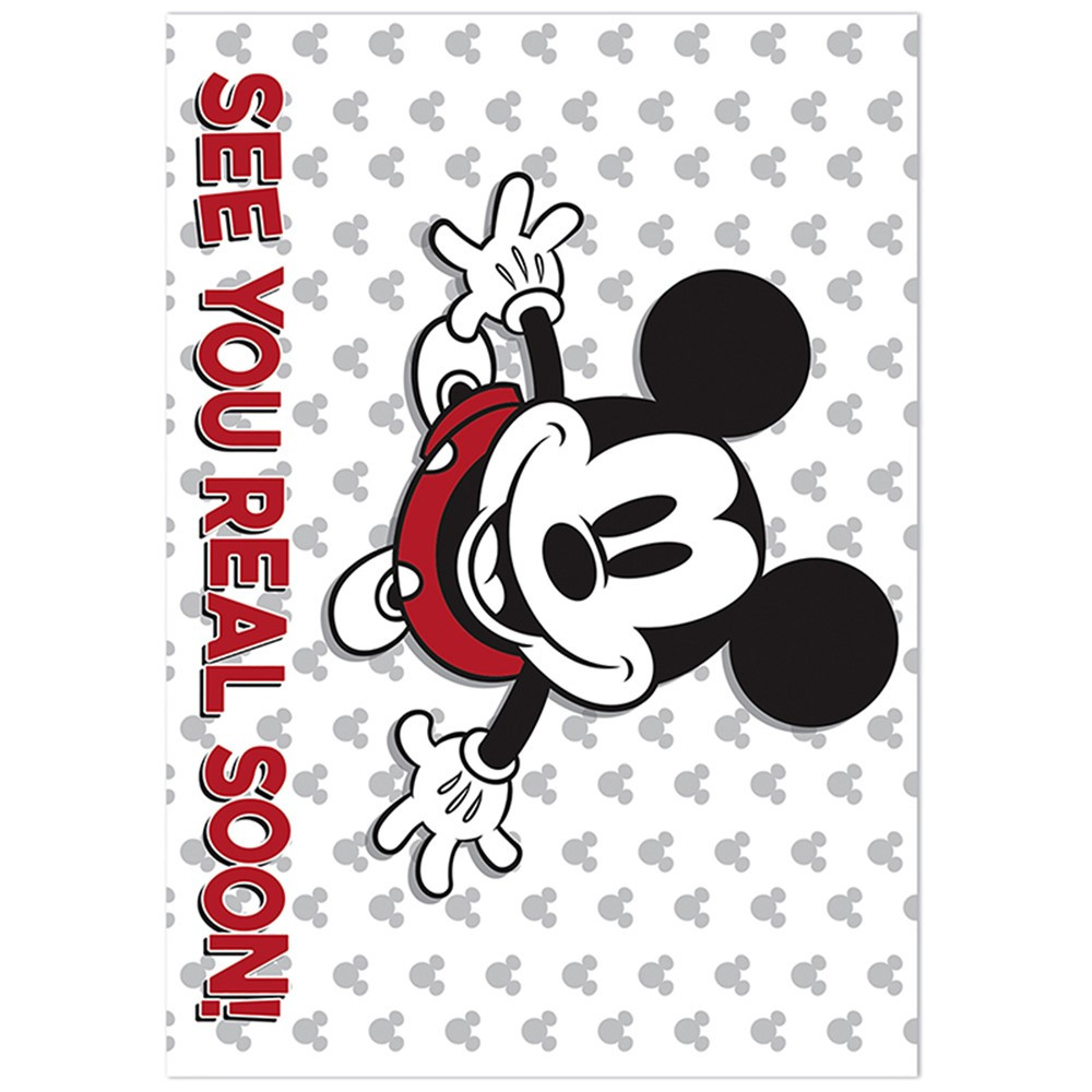 Mickey Mouse Throwback See You Real Soon Teacher Cards, Pack of 36 - EU-831934 | Eureka | Postcards & Pads
