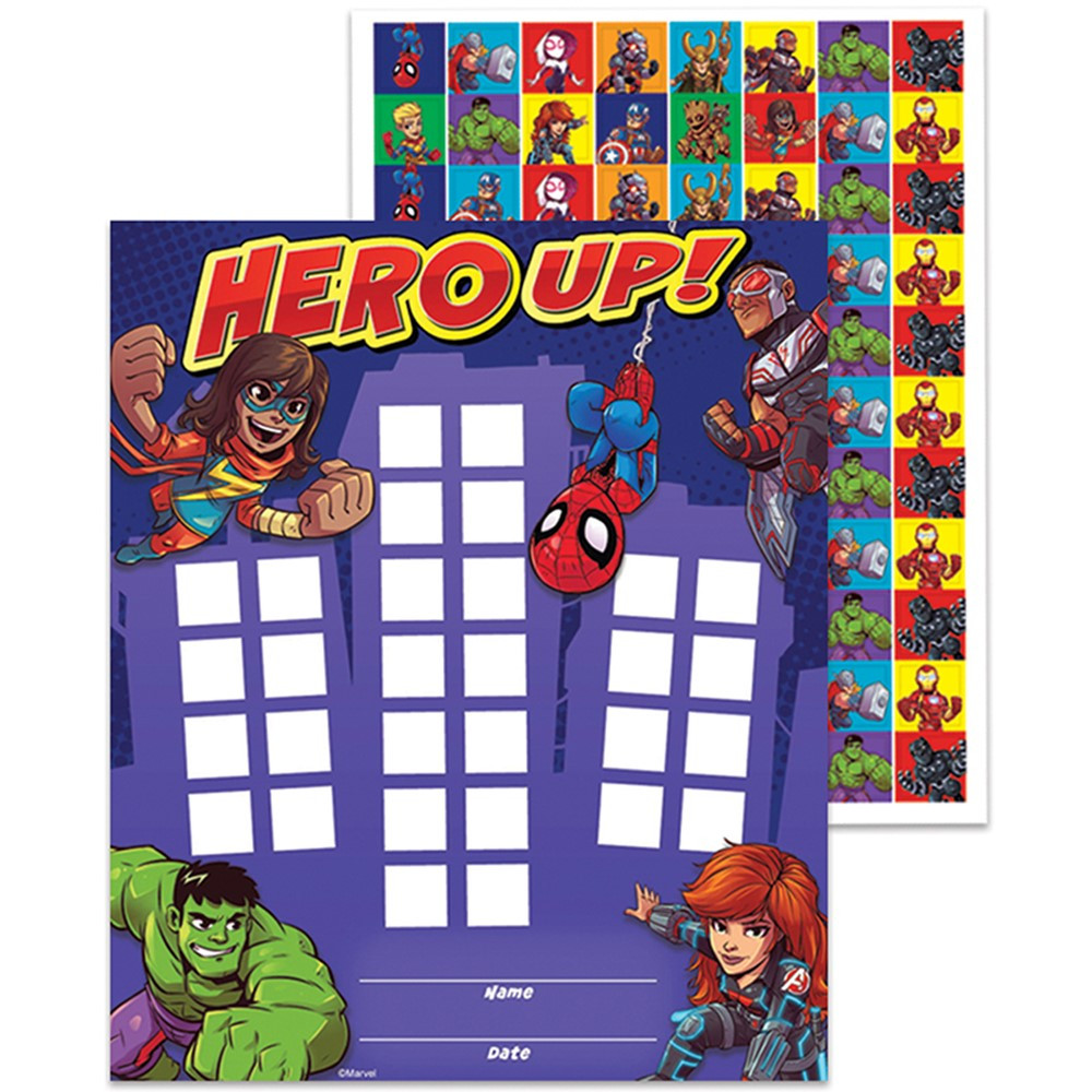 EU-837018 - Marvel Super Hero Adventure Mini Reward Charts With Stickers in Classroom Theme