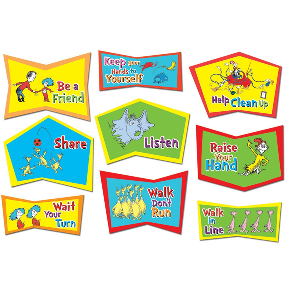 EU-847131 - Dr. Seuss Classroom Rules Bulletin Board Set in Classroom Theme