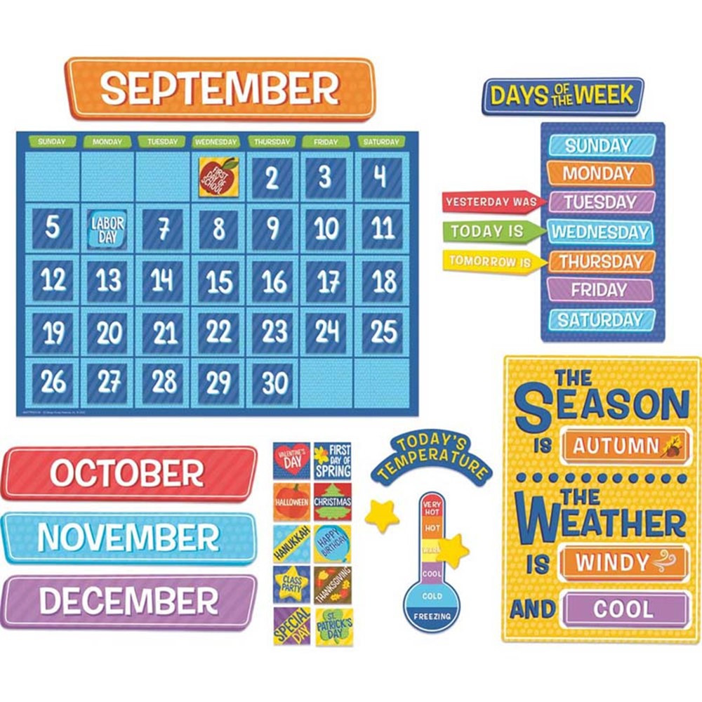 A Teachable Town Calendar Bulletin Board Set - EU-847799 | Eureka | Calendars