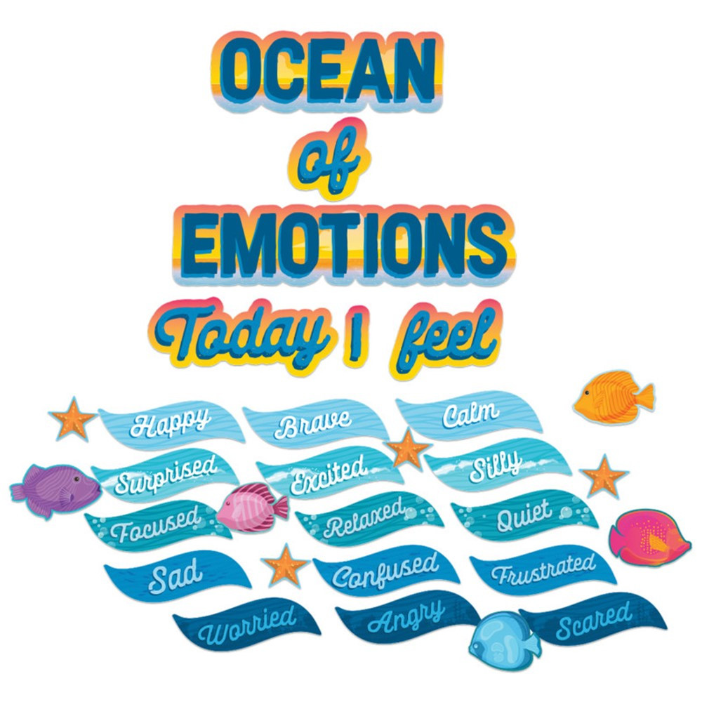 Seas the Day Ocean of Emotions Mini Bulletin Board Set, 31 Pieces - EU-847836 | Eureka | Classroom Theme