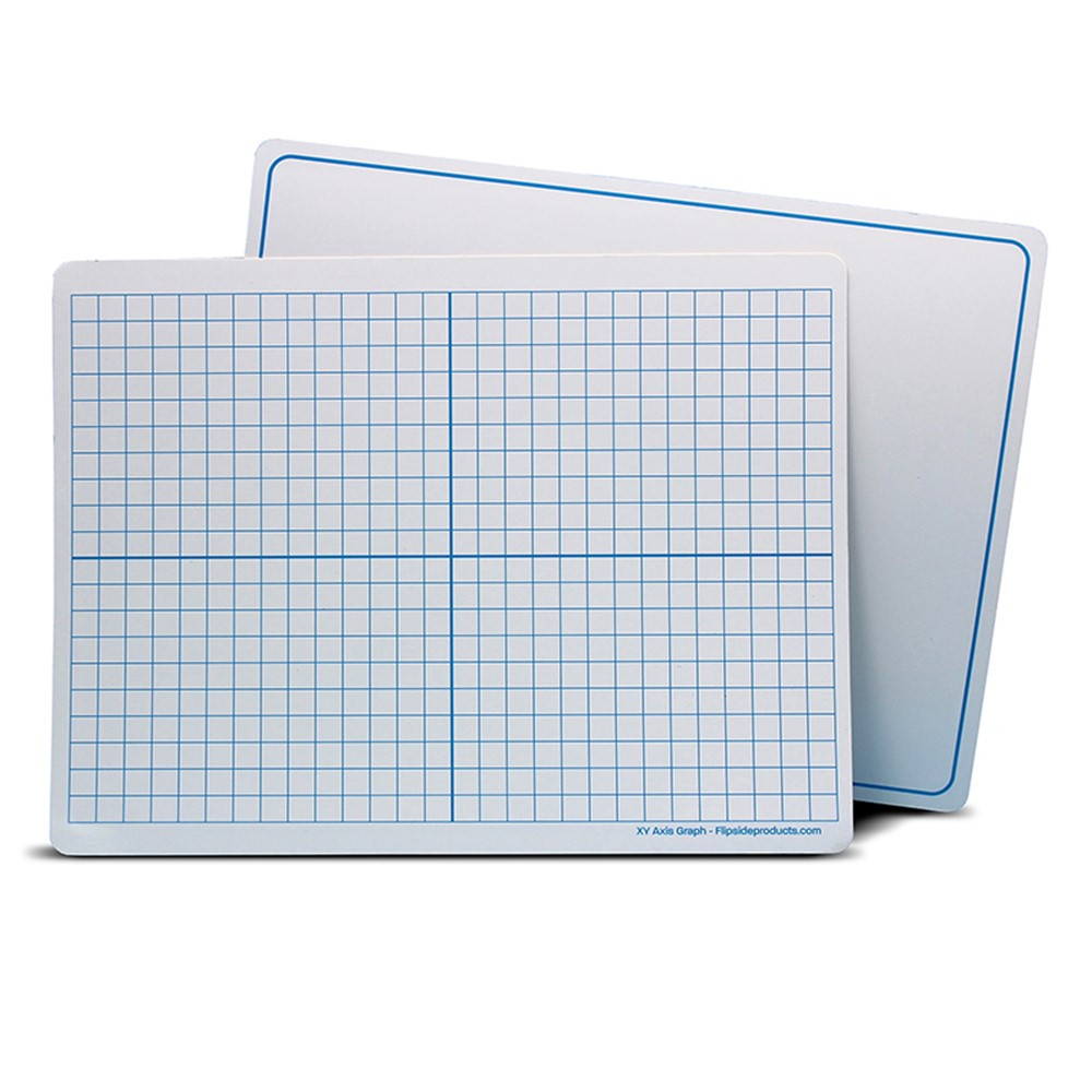 Magnetic Dry Erase Learning Mat, Two-Sided XY Axis/Plain, 9" x 12", Pack of 12 - FLP11002 | Flipside | Dry Erase Sheets