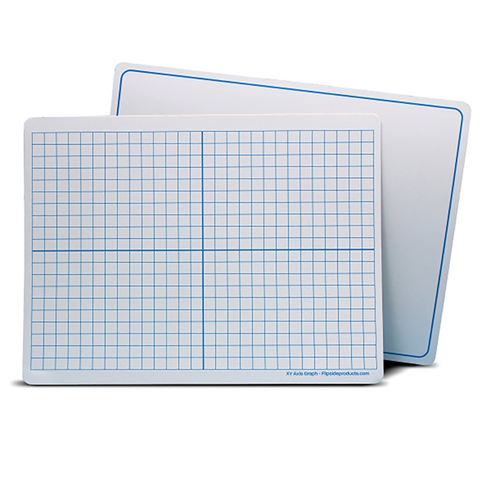 Magnetic Dry Erase Learning Mat, Two-Sided XY Axis/Plain, 9" x 12", Pack of 48 - FLP12002 | Flipside | Dry Erase Sheets
