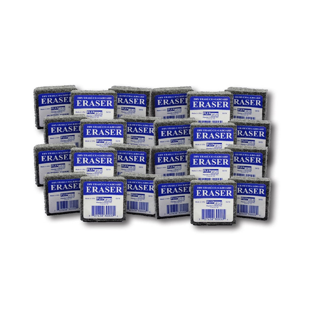 Felt Student Dry Erase/Chalkboard Erasers, Pack of 24 - FLP32000 | Flipside | Erasers