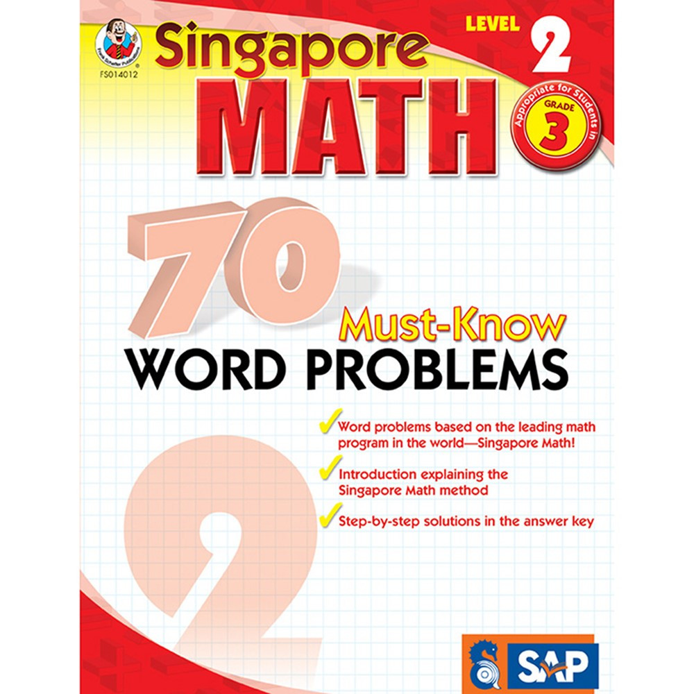 FS-014012 - Singapore Math Level 2 Gr 3 70 Must Know Word Problems in Activity Books