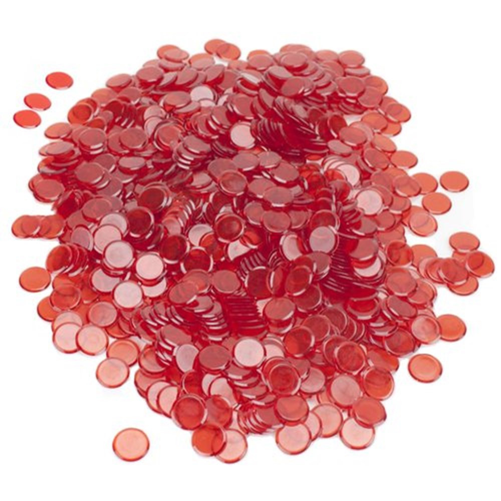 1000 prepack bingo chips - Red