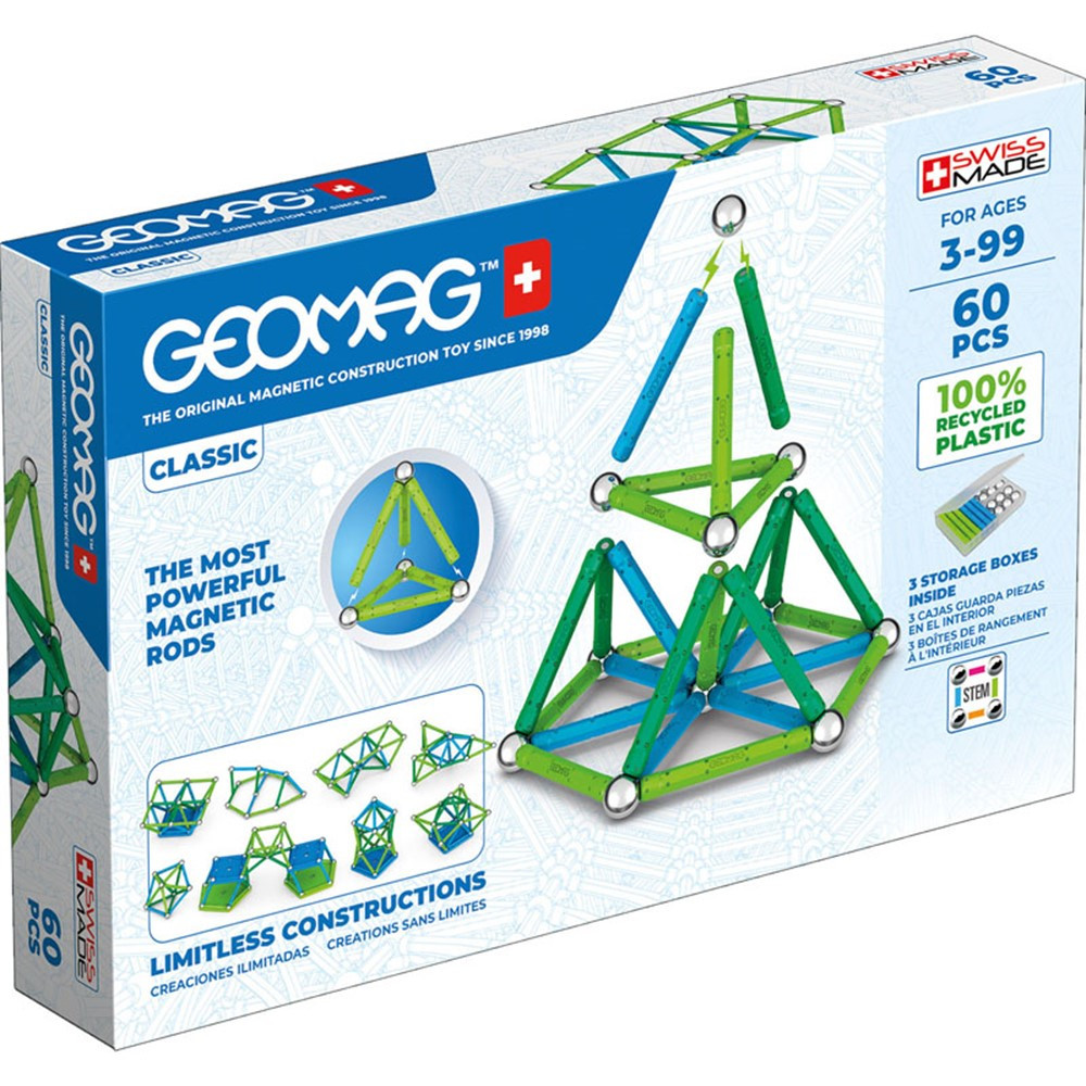 Geomag Green Line Color, 60 Pieces - GMW272 | Geomagworld Usa Inc | Blocks & Construction Play