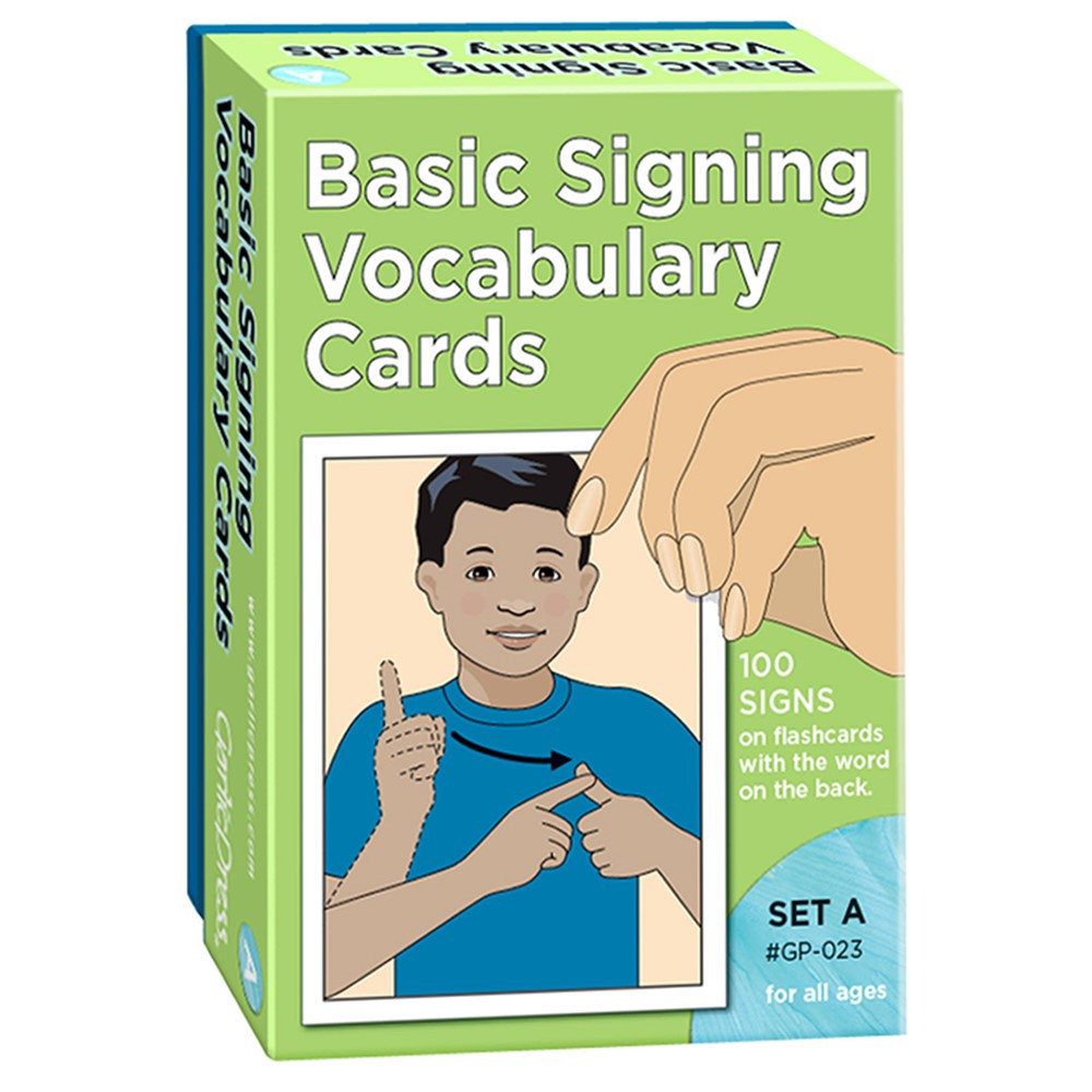 GP-023 - Basic Signing Vocab Cards Set A 100/Pk 4 X 6 in Sign Language