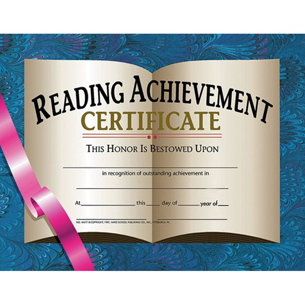 H-VA577 - Certificates Reading Achievement 30 Pk 8.5 X 11 in Language Arts
