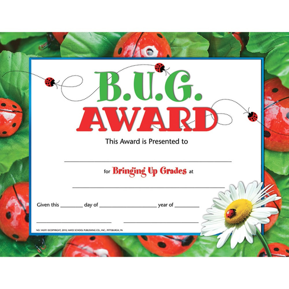 H-VA591 - Bug Award 30 Set in Certificates