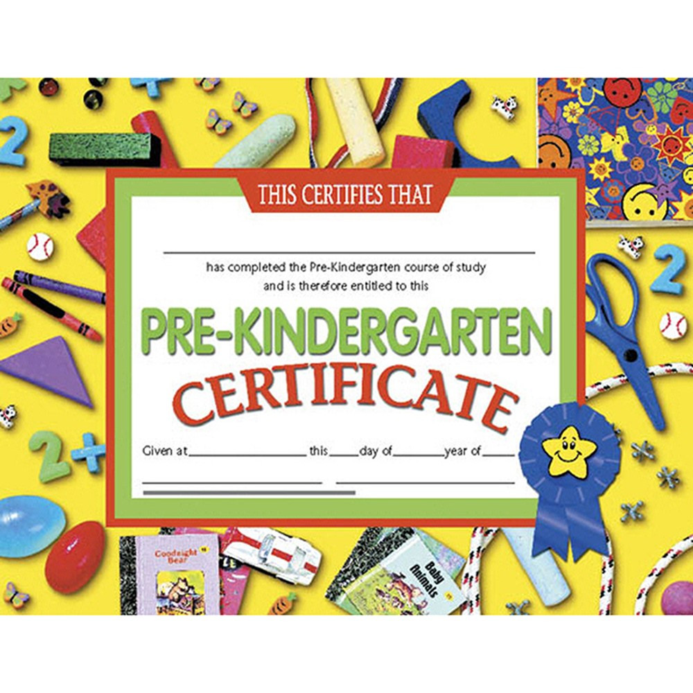 H-VA600 - Certificates Pre-Kindergarten 30/Pk 8.5 X 11 Yellow in Certificates