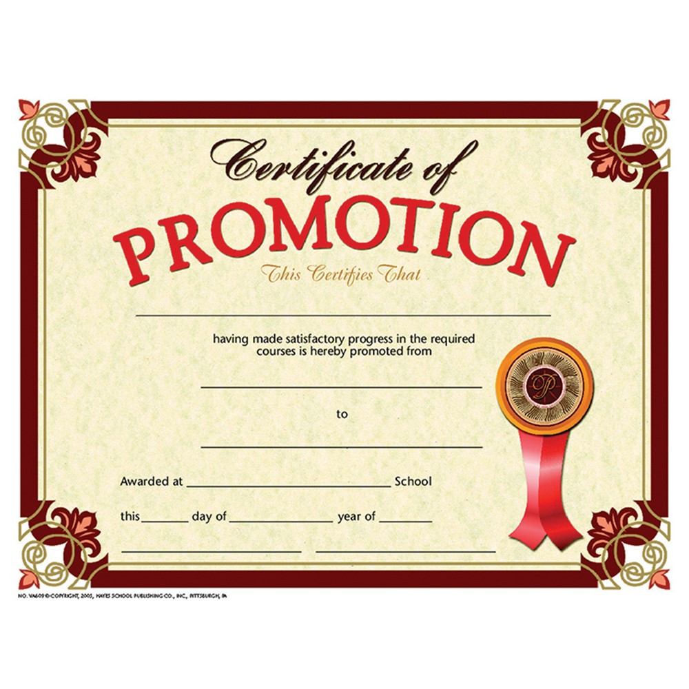 H-VA609 - Certificate Promotion 30-Set in Certificates