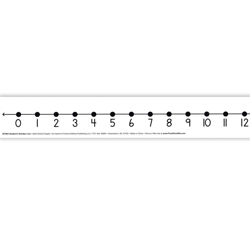 ID-7804 - Number Line Student W/O 12/Pk Adhesive 2 X 24 Mark-On/Wipe-Off in Number Lines
