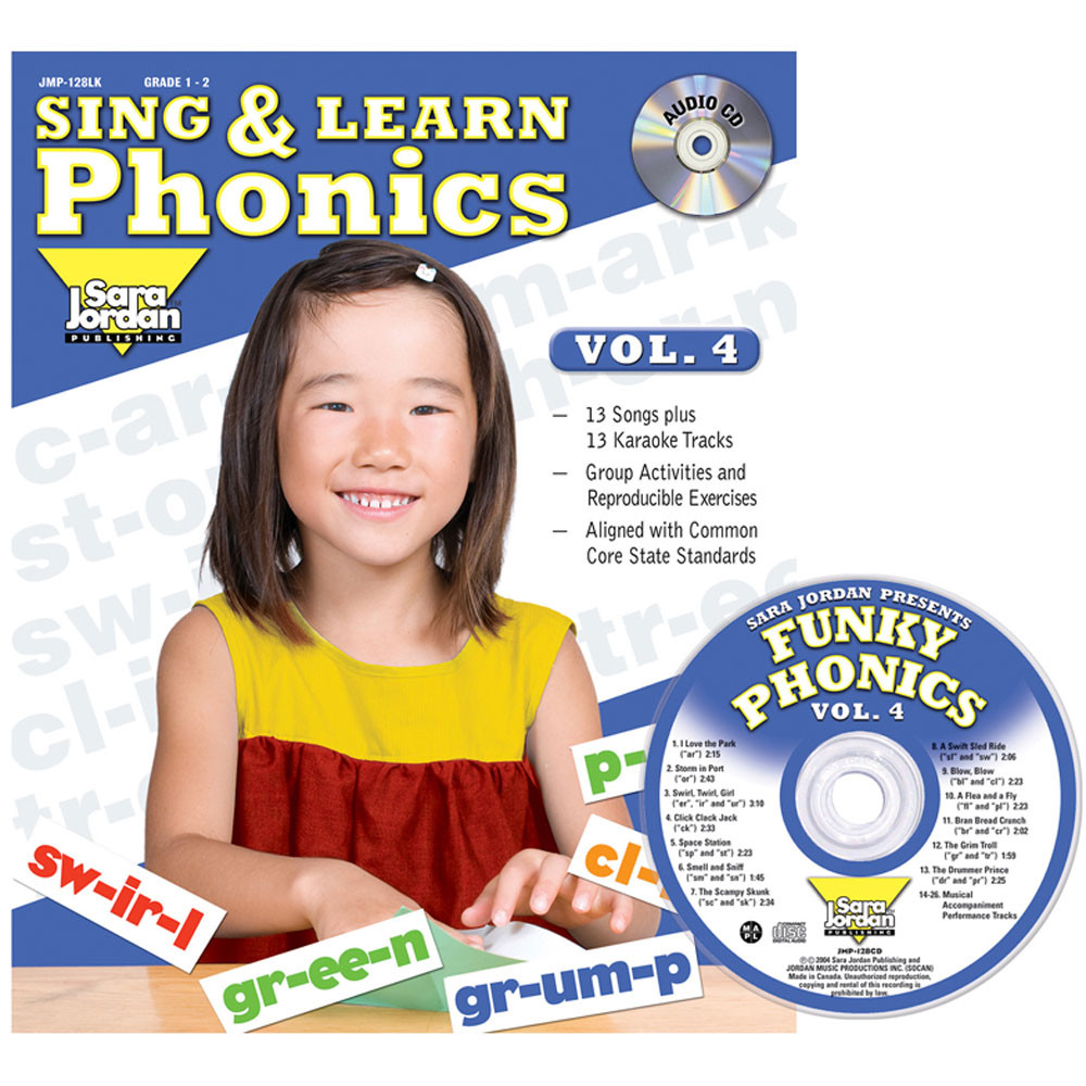 JMP128LK - Sing & Learn Phonics Book Cd Vol 4 in Book With Cassette/cd