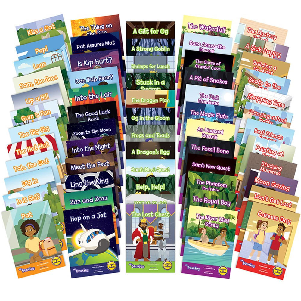 Letters & Sounds The Beanies Boxed Set, Set of 60 - JRLBB141 | Junior Learning | Leveled Readers