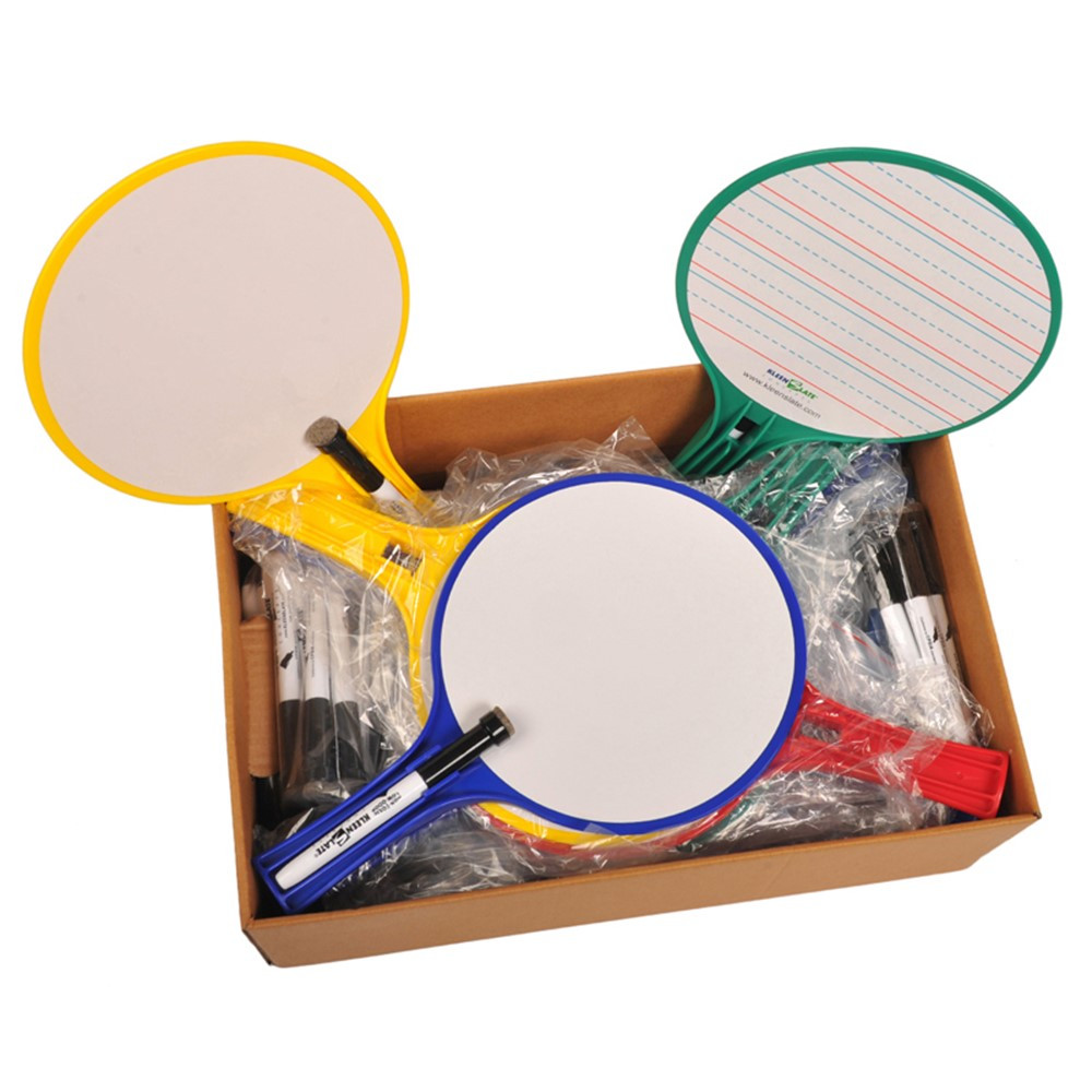 KLS2223 - Kleenslate Round Classroom Kit Set 24 Paddles in Dry Erase Boards