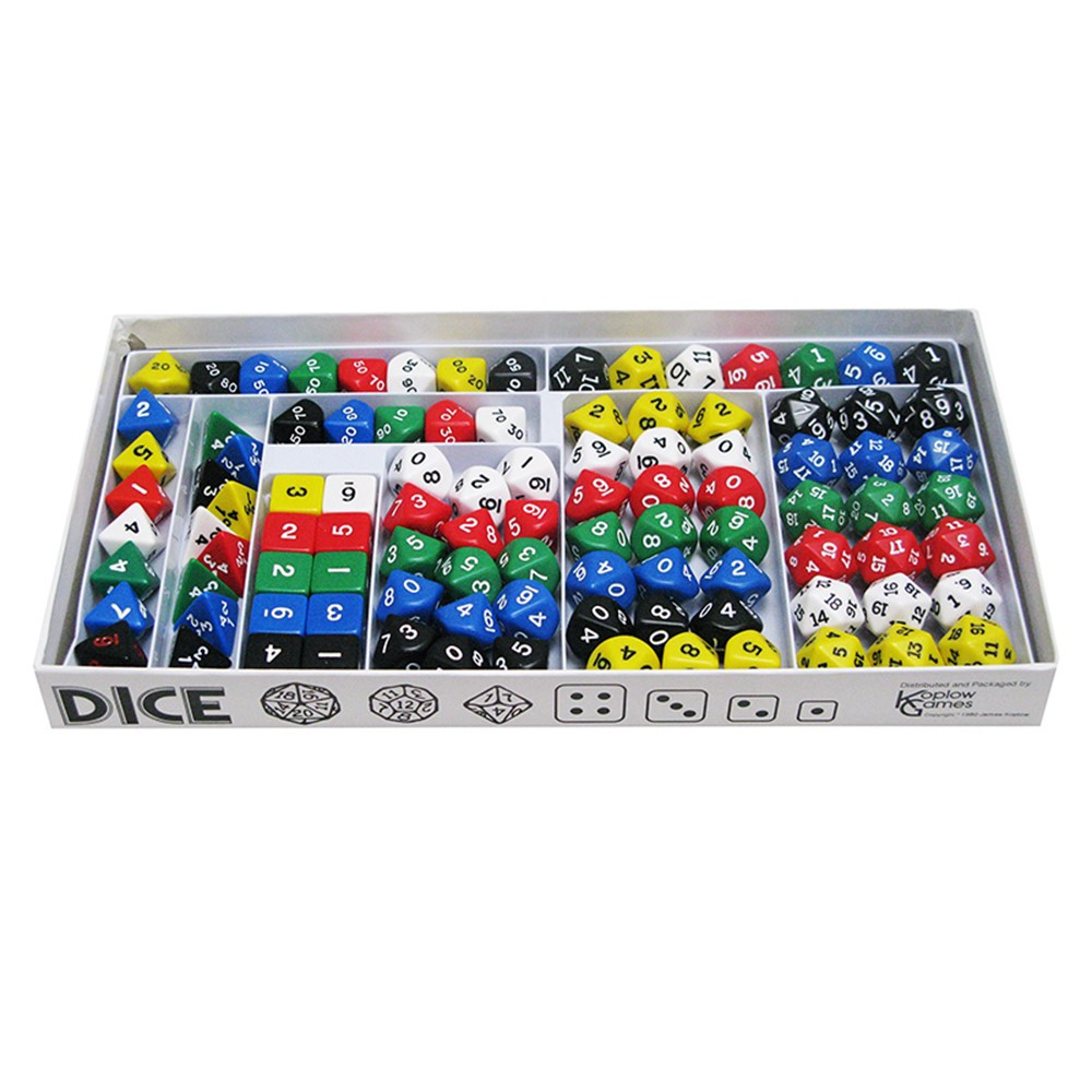 Sampler Set of Opaque Polyhedra Dice, 100 Count - KOP3203 | Koplow Games Inc. | Dice