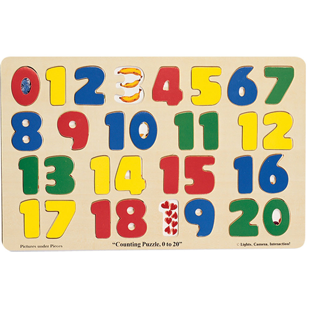 LCI19 - Jumbo Size Wood Puzzle Numbers 0-20 in Wooden Puzzles
