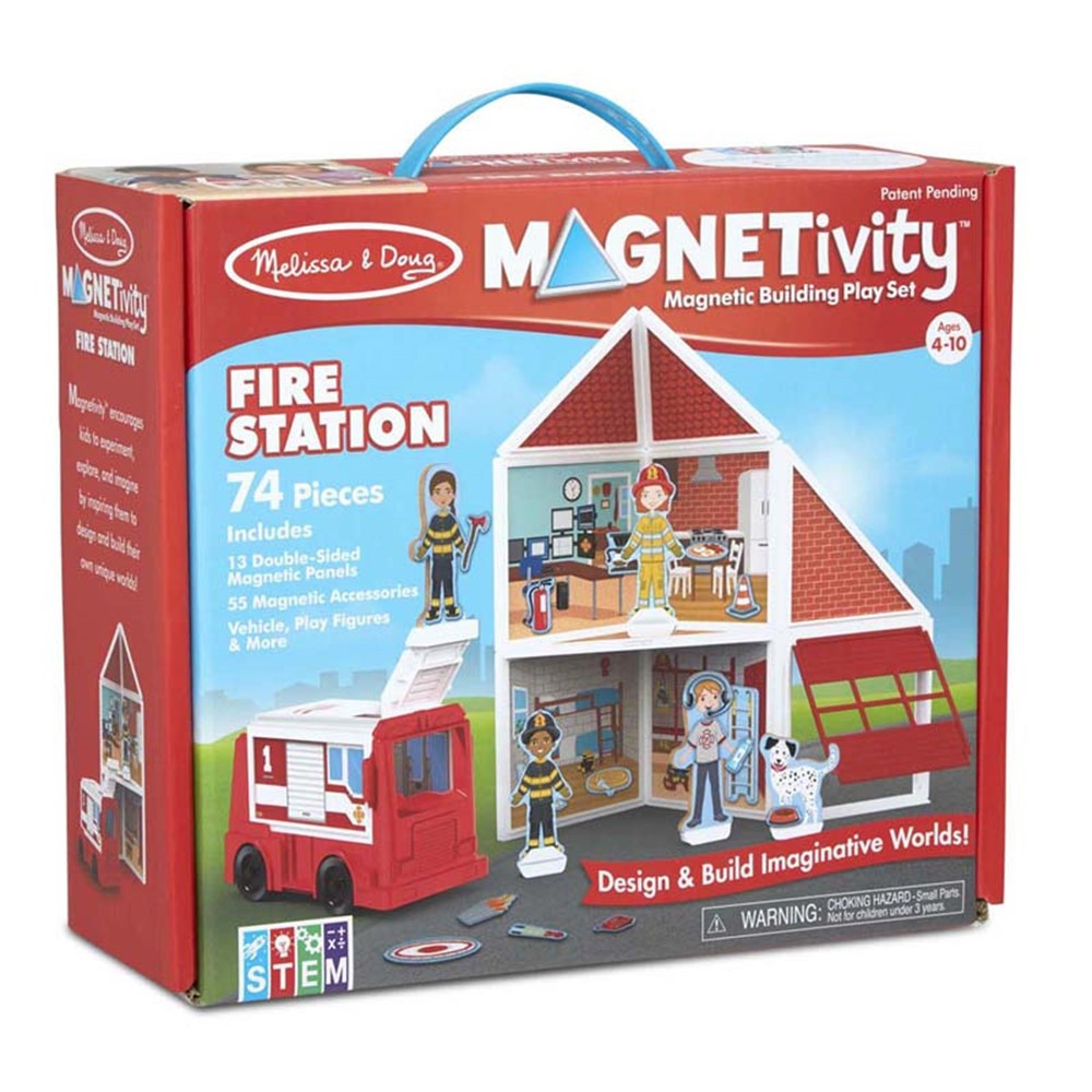 Magnetivity Magnetic Building Play Set: Fire Station - LCI30654 | Melissa & Doug | Pretend & Play