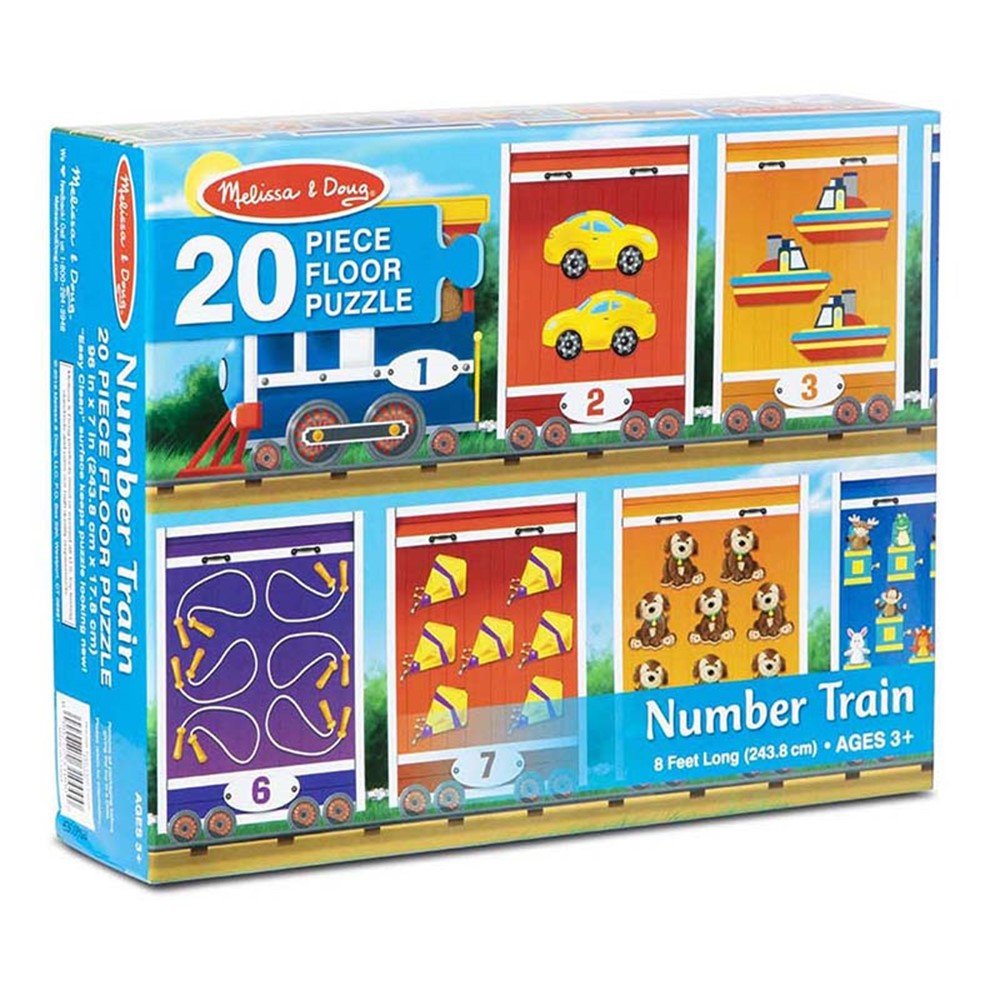 Number Train Floor Puzzle, 20 Pieces - LCI31000 | Melissa & Doug | Floor Puzzles