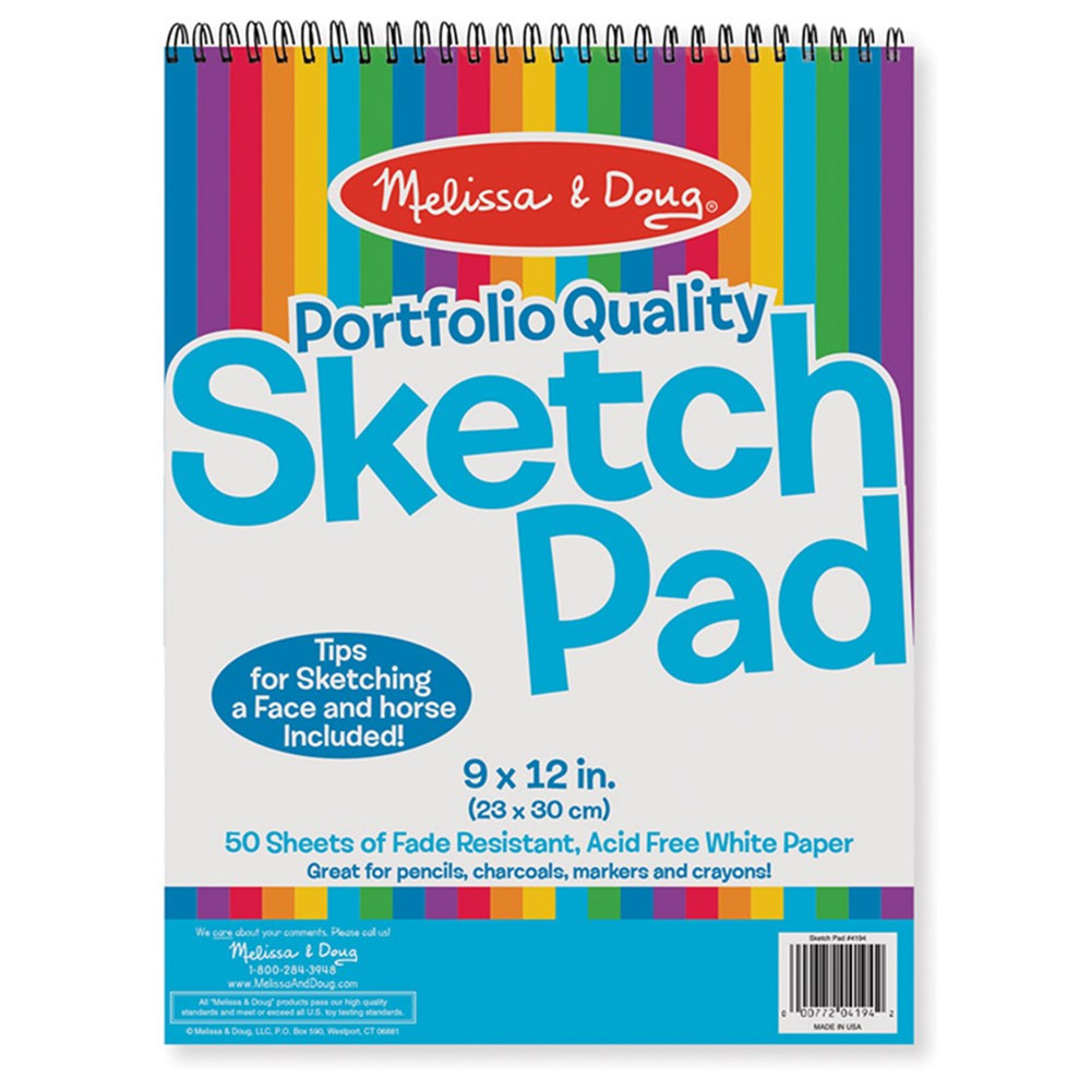 Quality SpiralBound Sketch Pad, 9" x 12", 50 Sheets LCI4194