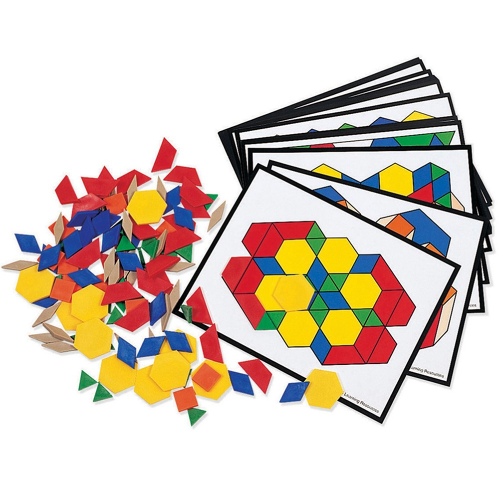 LER0335 - Pattern Block Activity Pk 124 Blocks 16 Cards in Patterning