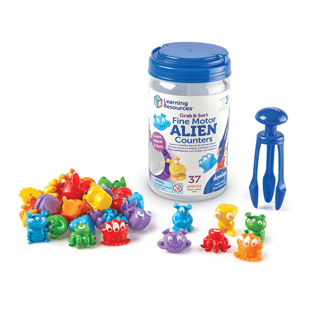 Grab & Sort Fine Motor Alien Counters - LER1061 | Learning Resources | Counting