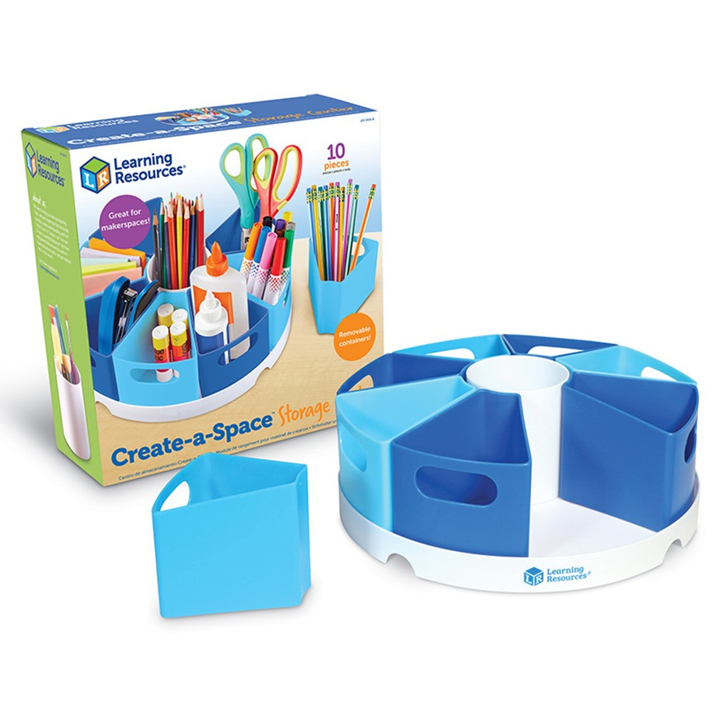 Create-A-Space Storage Center, Blue - LER3806B | Learning Resources | Desk Accessories