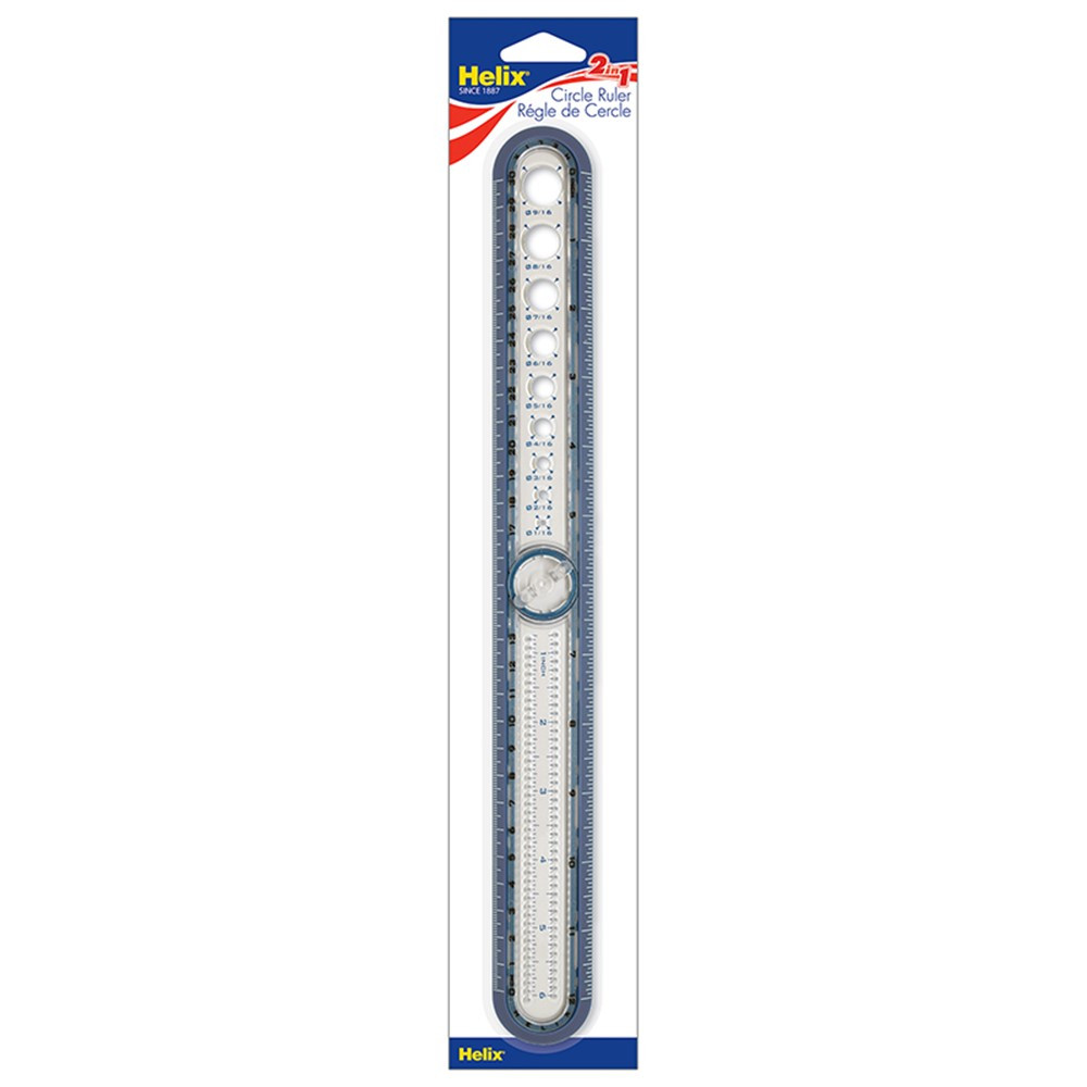 2-in-1 Circle Ruler Measuring & Compass Tool 12 / 30cm - MAP36001 | Maped Helix Usa | Drawing Instruments"